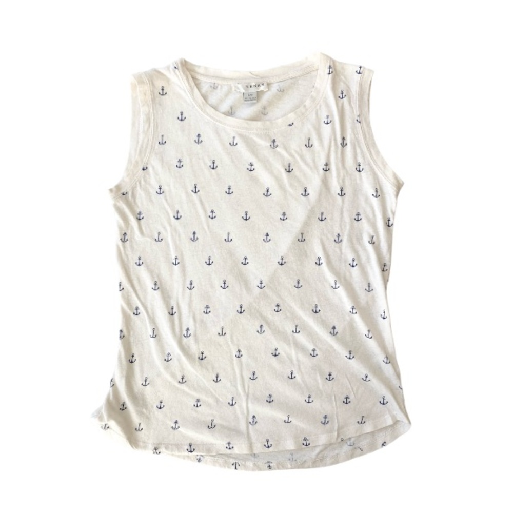 Kenar Linen Blend Anchor Print Tank Top